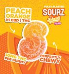 SOURZ by Spinach Fully Blasted Peach Orange 1:1 THC | CBD Gummies - 10 Pack