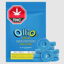 Olli O's Multipack of 10, Sour Blue Raspberry 10mg THC Soft Chews